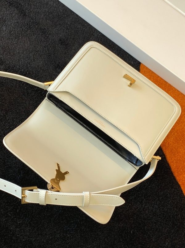 Sac Saint Laurent Solferino Medium en Cuir de Veau Blanc – Image 10