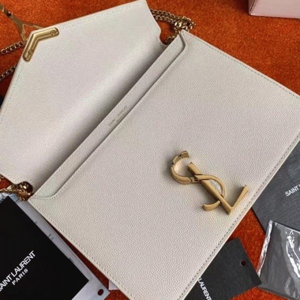 Contrefaçon Sac Saint Laurent Cassandra Medium à Chaîne en Blanc – Image 3