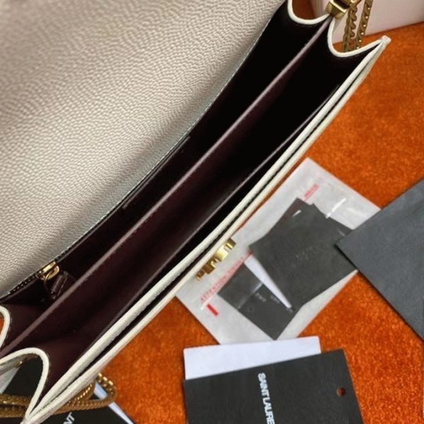 Contrefaçon Sac Saint Laurent Cassandra Medium à Chaîne en Blanc – Image 2