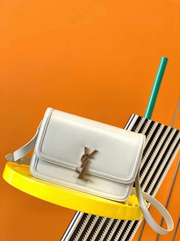 Sac Saint Laurent Solferino Medium en Cuir de Veau Blanc – Image 5