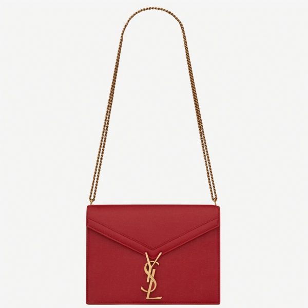 Fausse Sacoche Saint Laurent Cassandra Medium à Chaîne en Rouge