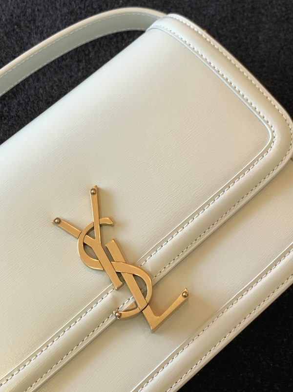 Sac Saint Laurent Solferino Medium en Cuir de Veau Blanc – Image 4