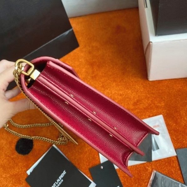 Fausse Sacoche Saint Laurent Cassandra Medium à Chaîne en Rouge – Image 2