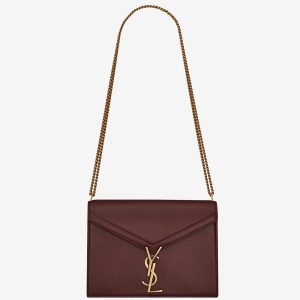 Fausse Sacoche Saint Laurent Cassandra Medium à Chaîne en Bordeaux
