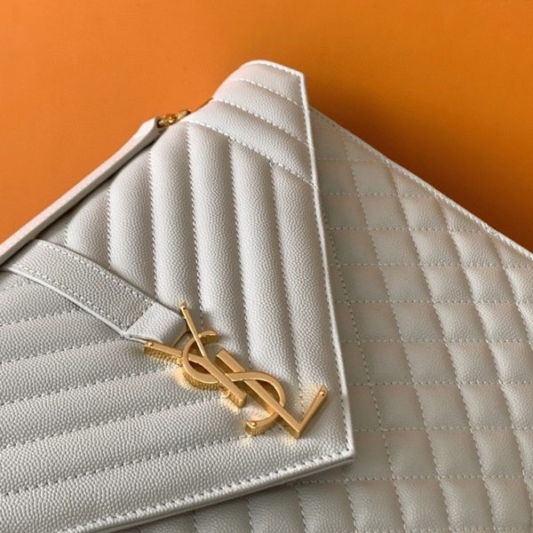 Réplique Sac Saint Laurent Envelope Large en Blanc – Image 9