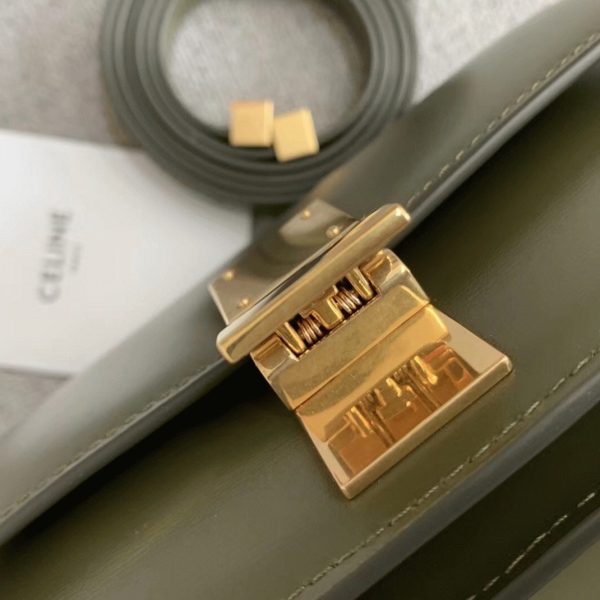 Réplique Celine Classic Box Petit Sac en vert armée – Image 8