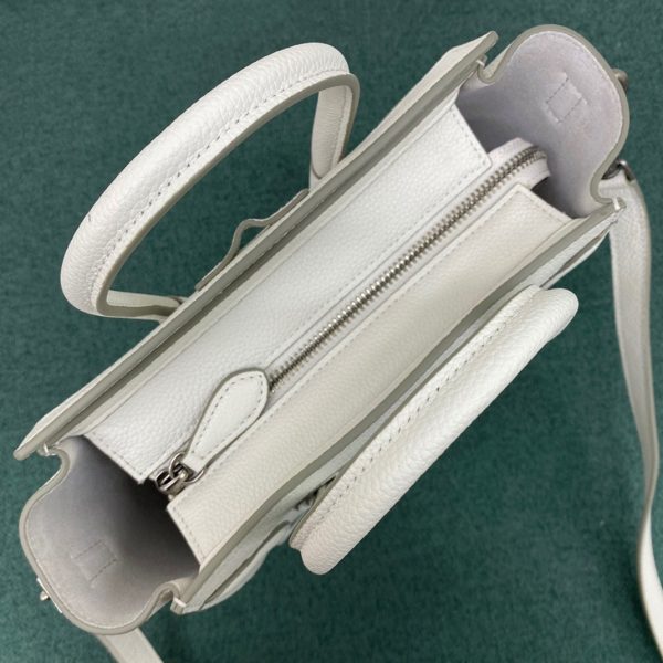 Réplique Celine Nano Luggage Fourre-tout Sac en blanc – Image 8