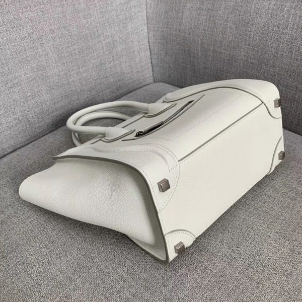 Faux Celine Micro Luggage Fourre-tout Sac en blanc – Image 7