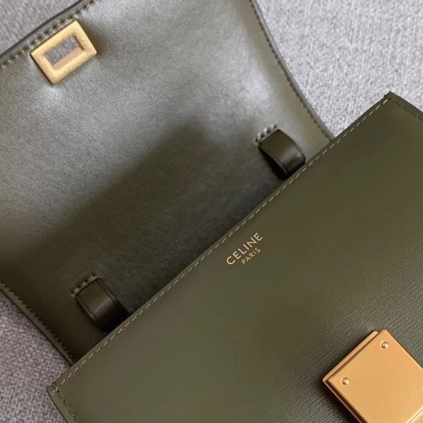 Réplique Celine Classic Box Petit Sac en vert armée – Image 7