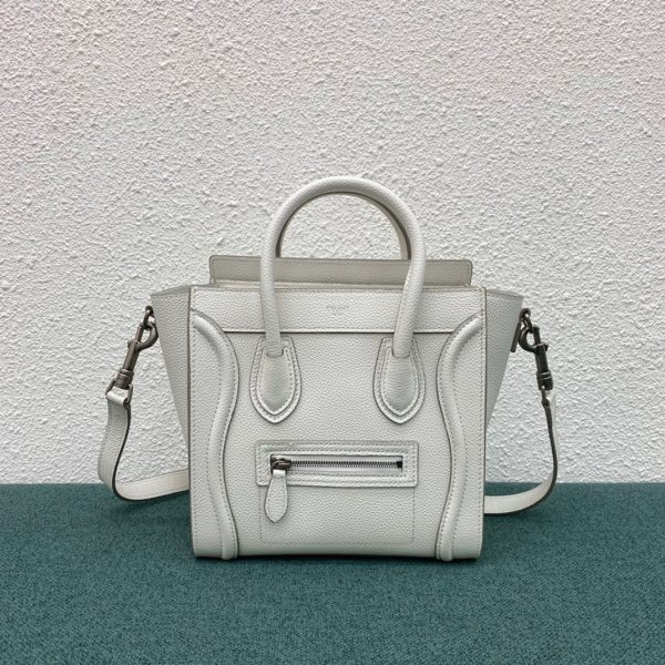 Réplique Celine Nano Luggage Fourre-tout Sac en blanc – Image 7