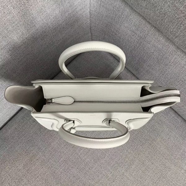 Faux Celine Micro Luggage Fourre-tout Sac en blanc – Image 6