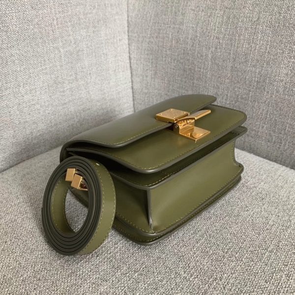 Réplique Celine Classic Box Petit Sac en vert armée – Image 6