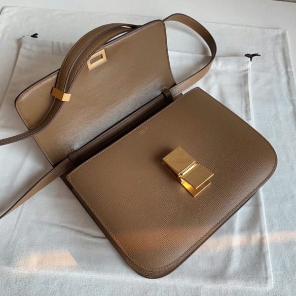 Faux Celine Classic Box Moyen Sac en camel – Image 8