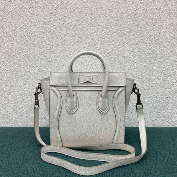 Réplique Celine Nano Luggage Fourre-tout Sac en blanc – Image 6