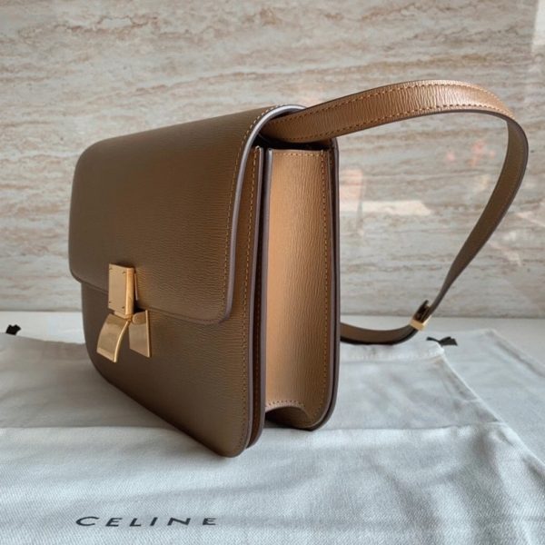 Faux Celine Classic Box Moyen Sac en camel – Image 7