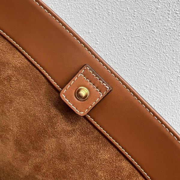 Faux Celine Petit Bucket Cuir Triomphe en marron cuir de veau – Image 8