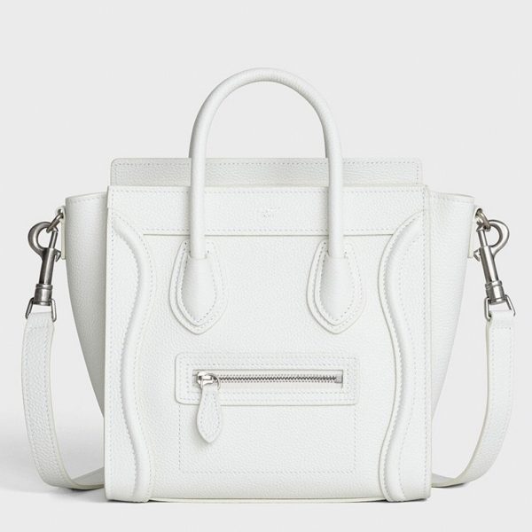 Réplique Celine Nano Luggage Fourre-tout Sac en blanc