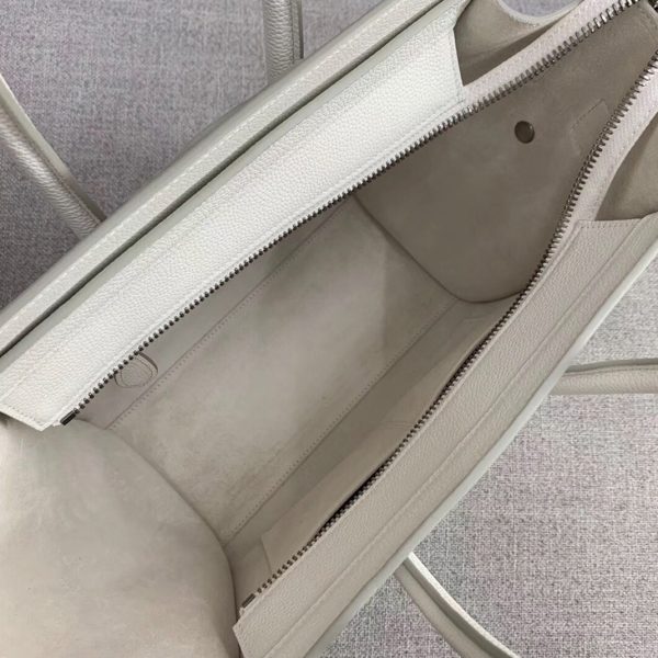 Faux Celine Micro Luggage Fourre-tout Sac en blanc – Image 4