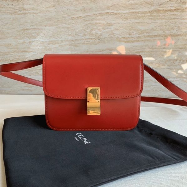 Réplique Celine Classic Box Adolescent Sac en rouge – Image 7