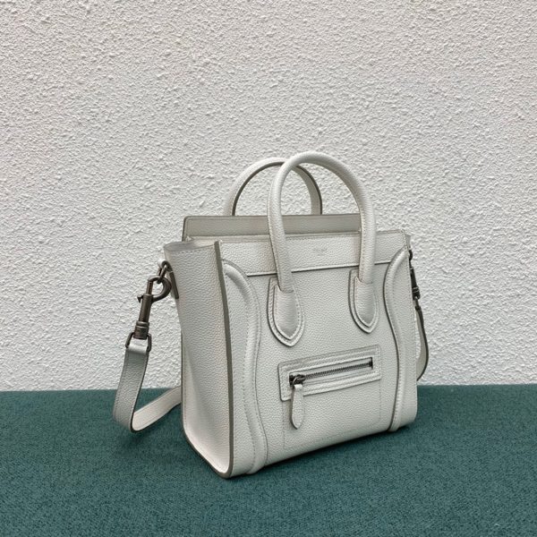 Réplique Celine Nano Luggage Fourre-tout Sac en blanc – Image 5