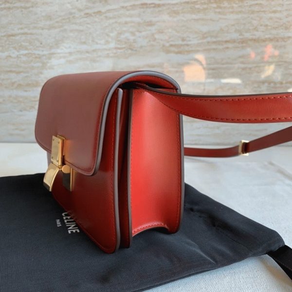 Réplique Celine Classic Box Adolescent Sac en rouge – Image 6