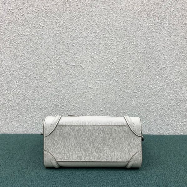 Réplique Celine Nano Luggage Fourre-tout Sac en blanc – Image 4