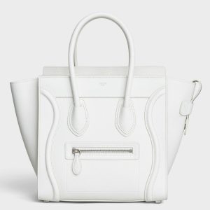 Faux Celine Micro Luggage Fourre-tout Sac en blanc