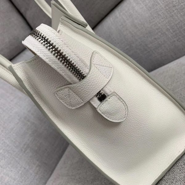Faux Celine Micro Luggage Fourre-tout Sac en blanc – Image 2