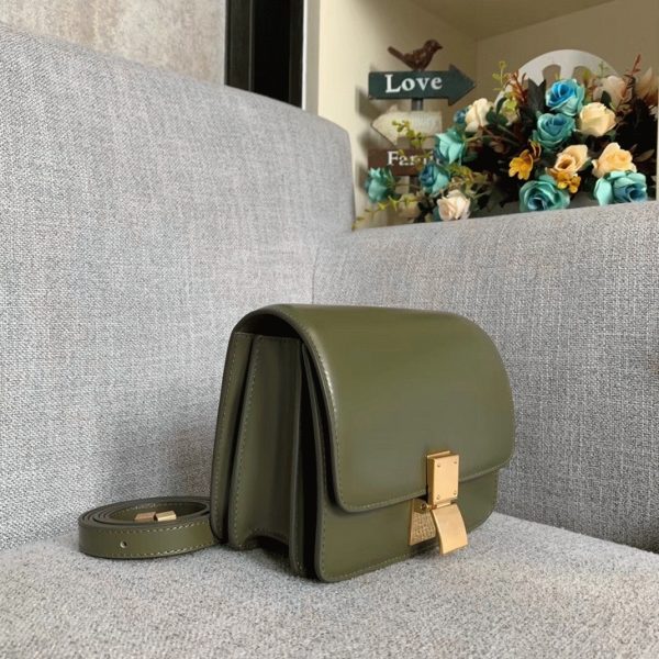 Réplique Celine Classic Box Petit Sac en vert armée – Image 2