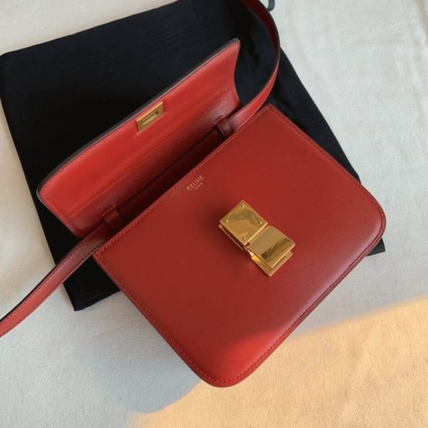 Réplique Celine Classic Box Adolescent Sac en rouge – Image 3