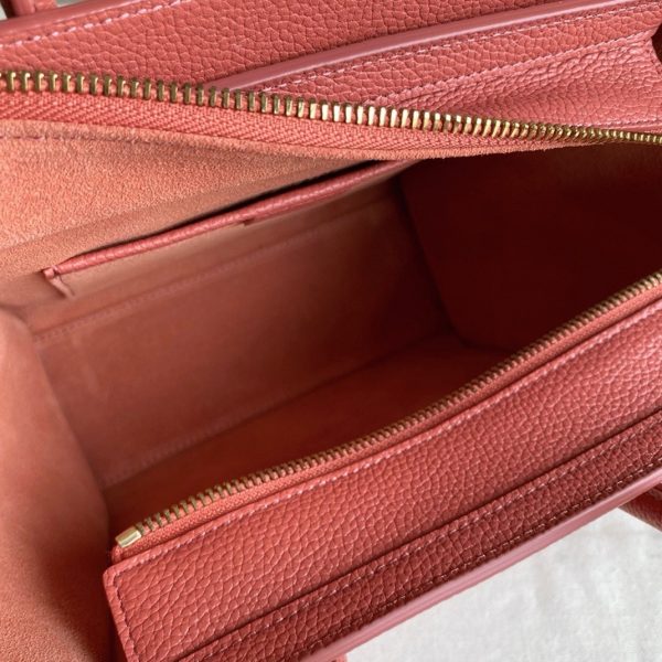 Contrefaçon Celine Nano Luggage Fourre-tout Sac en orange – Image 10