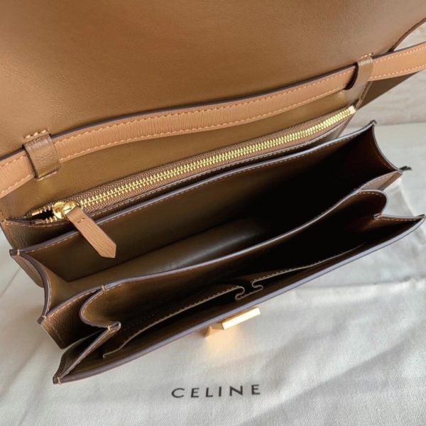 Faux Celine Classic Box Moyen Sac en camel – Image 2