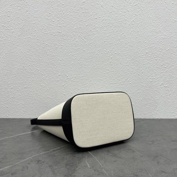 Réplique Celine Petit Bucket Cuir Triomphe en blanc textile – Image 10