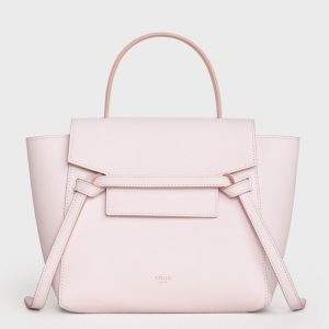 Faux Celine Belt Nano Sac en rose pâle