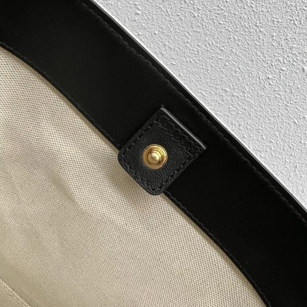 Réplique Celine Petit Bucket Cuir Triomphe en blanc textile – Image 9