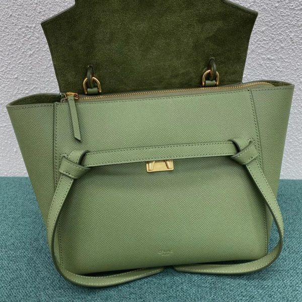 Contrefaçon Celine Micro Belt Sac en kaki clair – Image 11