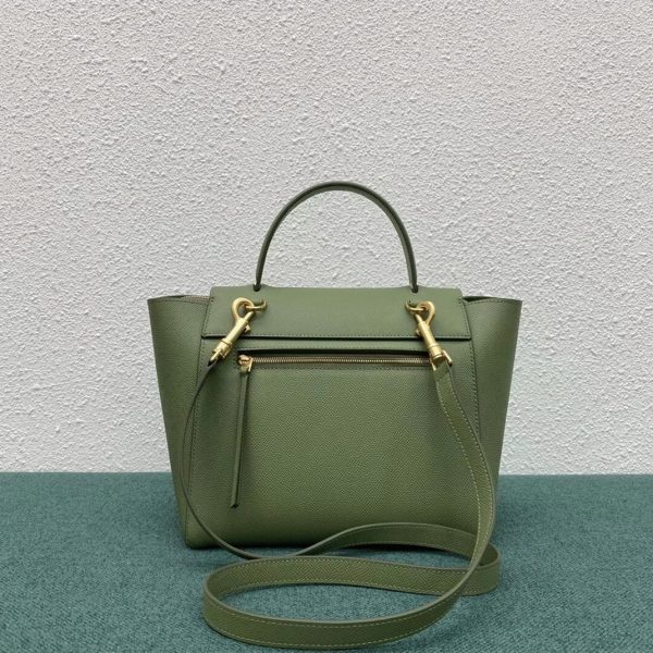 Contrefaçon Celine Micro Belt Sac en kaki clair – Image 10