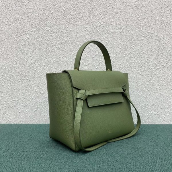Contrefaçon Celine Micro Belt Sac en kaki clair – Image 9