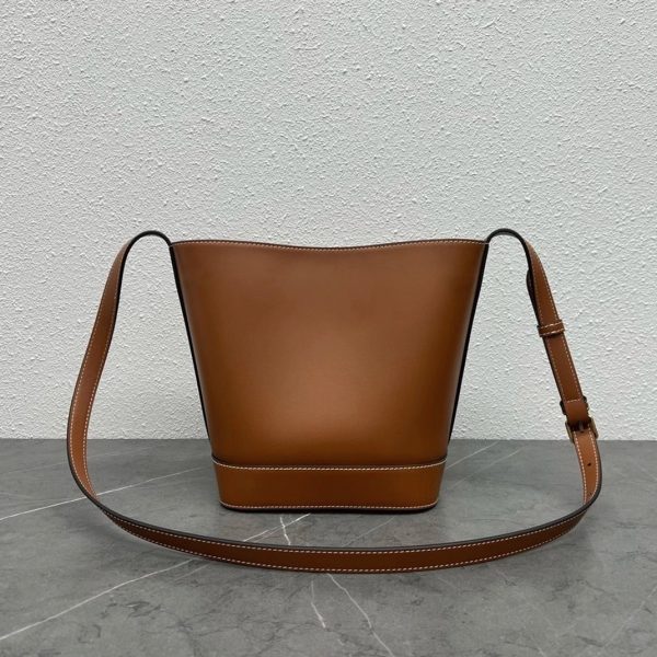 Faux Celine Petit Bucket Cuir Triomphe en marron cuir de veau – Image 3