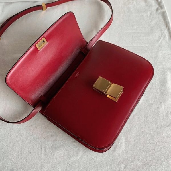 Réplique Celine Classic Box Moyen Sac en rouge – Image 10