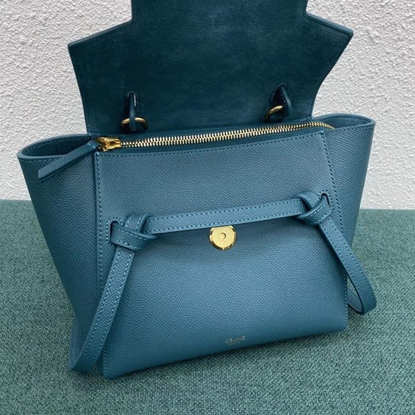 Imitation Celine Belt Nano Sac en bleu de prusse – Image 8