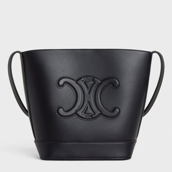 Contrefaçon Celine Petit Bucket Cuir Triomphe en noir cuir de veau