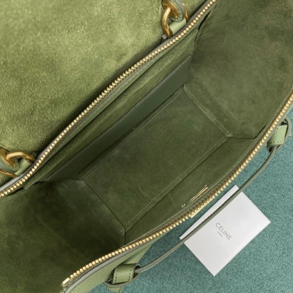 Contrefaçon Celine Micro Belt Sac en kaki clair – Image 4