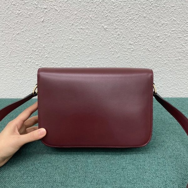 Faux Celine Triomphe Moyen Sac en bordeaux – Image 8
