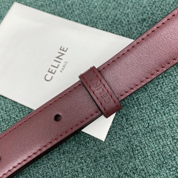 Faux Celine Triomphe Moyen Sac en bordeaux – Image 7