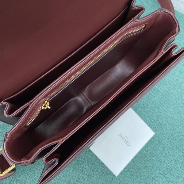 Faux Celine Triomphe Moyen Sac en bordeaux – Image 6