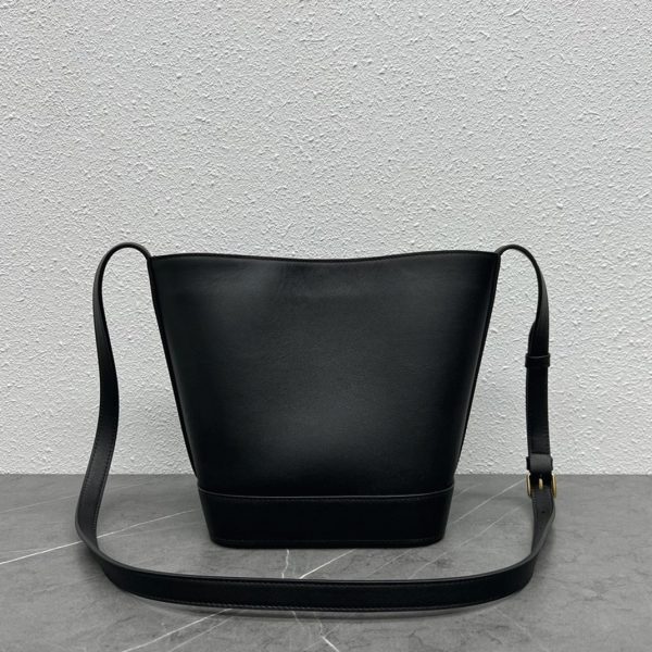 Contrefaçon Celine Petit Bucket Cuir Triomphe en noir cuir de veau – Image 9