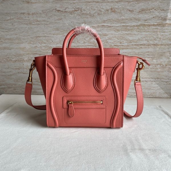 Contrefaçon Celine Nano Luggage Fourre-tout Sac en orange – Image 8