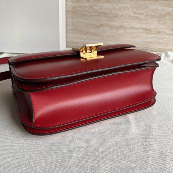 Réplique Celine Classic Box Moyen Sac en rouge – Image 9