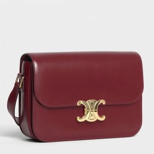 Faux Celine Triomphe Moyen Sac en bordeaux